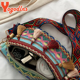 Ethnic Style Tassel Chest Bag Women Braided Shoulder Ladies Crossbody Bag