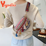 Ethnic Style Tassel Chest Bag Women Braided Shoulder Ladies Crossbody Bag