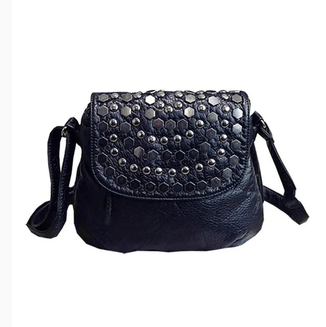 Enveljavascope Clutch Rivet Women's Leather Party Purse Handbag