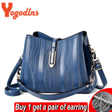 Commuter Bucket Bag Female Big Capacity Shoulder Messenger Crossbody Bag