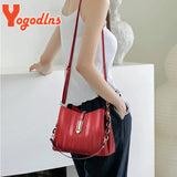 Commuter Bucket Bag Female Big Capacity Shoulder Messenger Crossbody Bag
