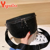 Crocodile Pattern Shoulder Bag Women PU leather Saddle Bag Crossbody Bag
