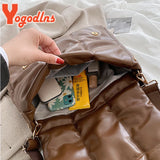 Embroidered Thread Shoulder Bag Soft Leather Messenger Flap Square Handbag