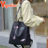 Embroidery Backpack Female Large Capacity Waterproof Rucksack