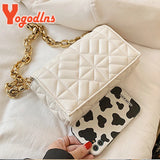 Lozenge Shoulder Bag for Women Thick Chains Crossbody Bag