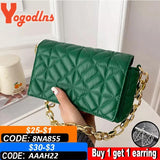 Lozenge Shoulder Bag for Women Thick Chains Crossbody Bag