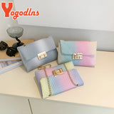Rainbow PU Leather Shoulder Bag For Women Crossbody Bag