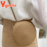 Round Straw Bags for Women Summer Woven Beach Bag Crossbody Shoulder Bag