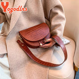 Crocodile Pattern Shoulder Bag Casual PU Leather Handbag