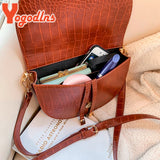Crocodile Pattern Shoulder Bag Casual PU Leather Handbag