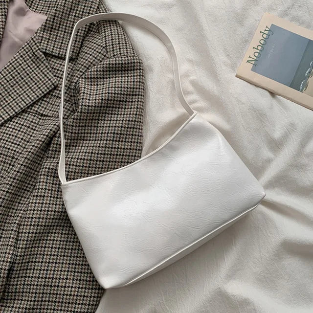 Women's PU Leather Shoulder Bag Solid Handbag Lady Crossbody Bag