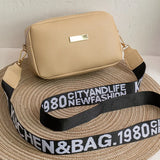Women's PU Leather Shoulder Bag Wide Shoulder Strap Crossbody Bag