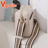Small Square PU Leather Shoulder Bag with Wide Strap Crossbody Tote Handbag