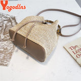 Women Straw Beach Bag Crossbody Shoulder Rattan Messenger Bag