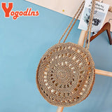 Woven Straw Shoulder Bag Large Capacity Beach Tote