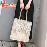 Lace Embroidery Handbag Women Large Capacity Shoulder Bag