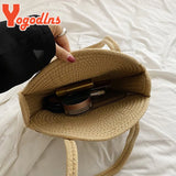 Straw Beach Tote Bag with Large Capacity
