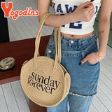 Straw Beach Tote Bag with Large Capacity