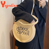 Straw Beach Tote Bag with Large Capacity