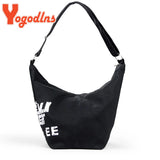 Letter Decors Canvas Shoulder Bag for Women Large Capacity Tote Bag