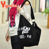 Letter Decors Canvas Shoulder Bag for Women Large Capacity Tote Bag