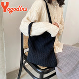 Literary Wool Shoulder Bag for Women Winter Hot Handbag Large Capacity