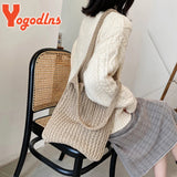 Literary Wool Shoulder Bag for Women Winter Hot Handbag Large Capacity