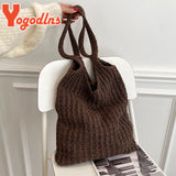Literary Wool Shoulder Bag for Women Winter Hot Handbag Large Capacity