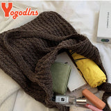 Literary Wool Shoulder Bag for Women Winter Hot Handbag Large Capacity