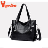 Vintage PU Leather Shoulder Bag Large Capacity Crossbody Bag