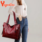 Vintage PU Leather Shoulder Bag Large Capacity Crossbody Bag