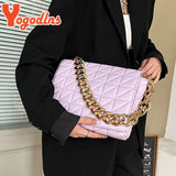 Lozenge Shoulder Bag with Thick Chains for Women
