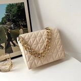 Lozenge Shoulder Bag with Thick Chains for Women