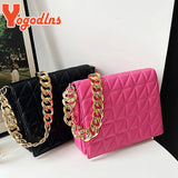 Lozenge Shoulder Bag with Thick Chains for Women