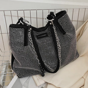 Rhinestone Bucket Bag Women Brands Shoulder Handbag Underarm Bag