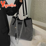 Rhinestone Bucket Bag Women Brands Shoulder Handbag Underarm Bag