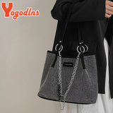 Rhinestone Bucket Bag Women Brands Shoulder Handbag Underarm Bag