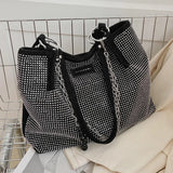 Rhinestone Bucket Bag Women Brands Shoulder Handbag Underarm Bag