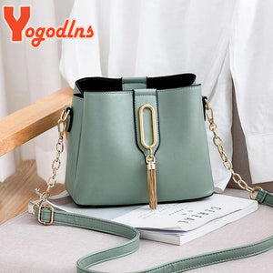 Tassel Bucket Bag Large Capacity Shoulder Messenger Lady Shopping Purse Tote