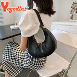 Women PU Leather Half-moon Shoulder Bag