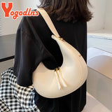 Women PU Leather Half-moon Shoulder Bag