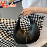 Women PU Leather Half-moon Shoulder Bag