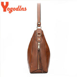 Vintage Soft Leather Hobos Crossbody Bag Large Capacity