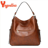 Vintage Soft Leather Hobos Crossbody Bag Large Capacity