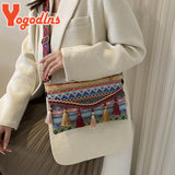 National Style Tassel Shoulder Bag Envelope Handbag Portable Totes