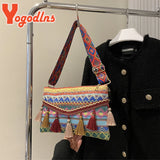 National Style Tassel Shoulder Bag Envelope Handbag Portable Totes