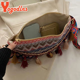 National Style Tassel Shoulder Bag Envelope Handbag Portable Totes