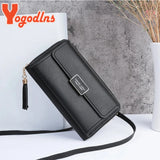 Women's PU Leather Long Wallet Flap Handbag Crossbody Bag