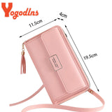 Women's PU Leather Long Wallet Flap Handbag Crossbody Bag