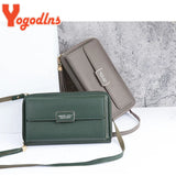 Women's PU Leather Long Wallet Flap Handbag Crossbody Bag
